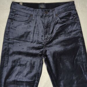 Citizens of‎ Humanity Harlow Ankle High Rise Slim Blue Velvet Jeans Size 27